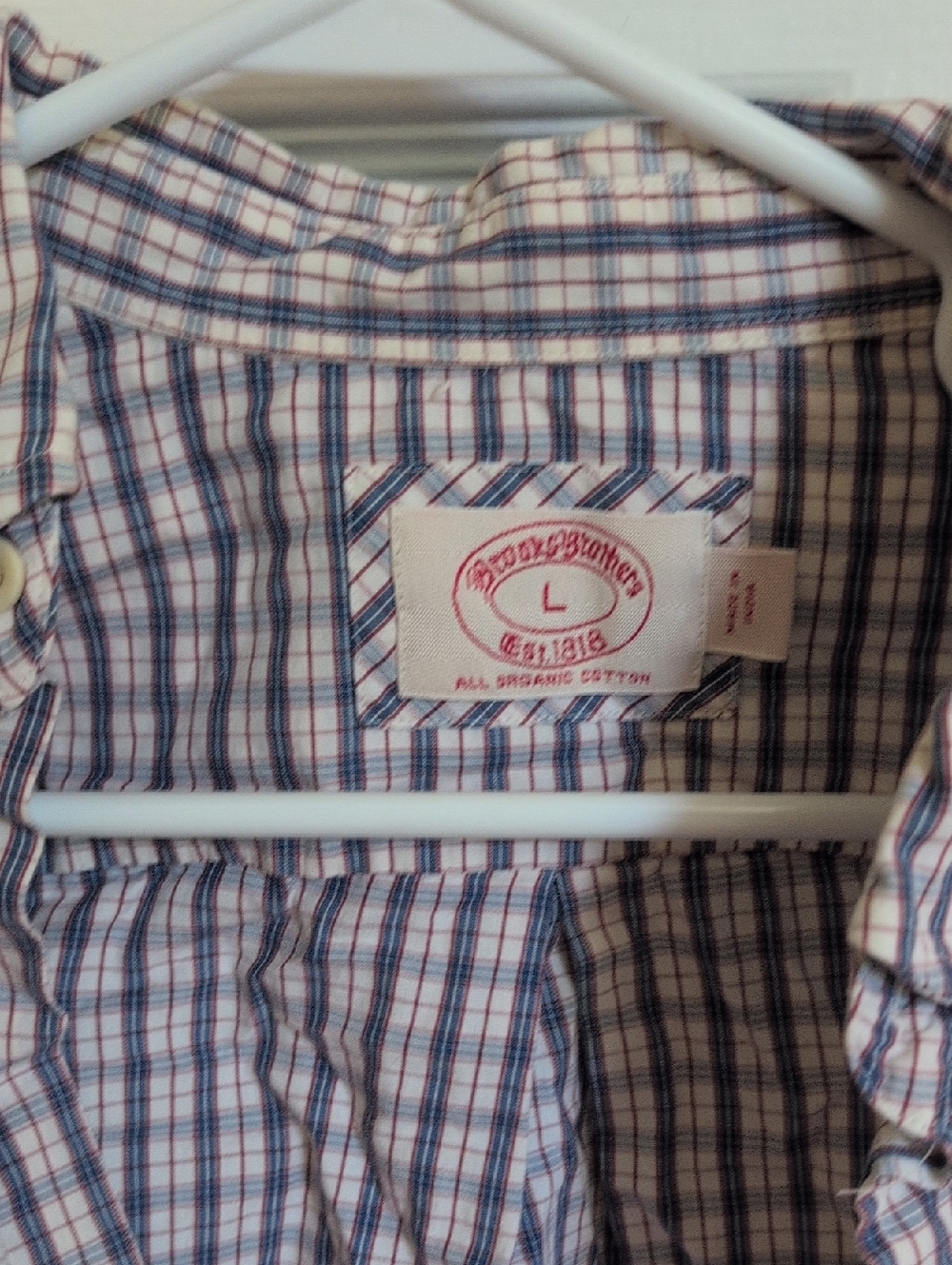 Brooks Brothers Blue and Red Plaid Dress Shirt